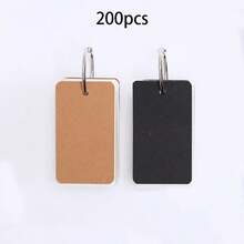100/200pcs Blank Memo Pads, Portable Small Card Sheets, English Vocabulary Memorization Cards, Ring-Bound Note Cards, Blank Memo Pads, Back-To-School Stationery. - Multicolor - View 11
