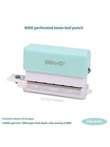 1pc Mini 6-Hole Puncher, Portable A5 A4 B5 Loose Leaf Paper Hole Puncher, DIY Scrapbook Planner Notebook Supplies, Cute Macaron Color Stationery, Suitable For Students And Office - H - View 14