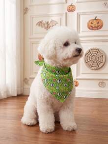 LUCKIE LABO 1pc Cartoon Funny Skeleton Bone Pattern Pet Bandana Dog Scarf Triangle Collar Cat Scarf Accessories Suitable For Teddy Bichon Small Cats And Dogs Indoor Outdoor Decorative Collar - Multicolor - View 5