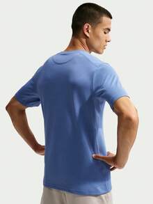 Nike Men's AS M NK DF PRIMARY STMT SS Short Sleeve T-Shirt Knit Collarless Short TDV9832-459 - Dusty Blue - View 4
