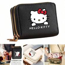 SANRIO 1個 Hello Kitty 粉色短夾，雙拉鍊卡夾附卡槽，多功能 PU 信用卡夾，適用日常通勤、工作與旅行 - 彩色 - 查看 6
