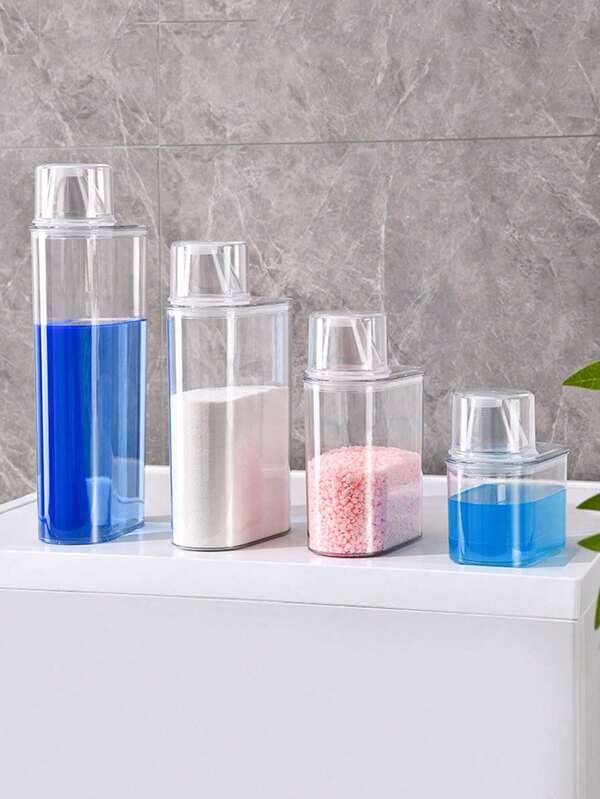 1pc Liquid Detergent And Fabric Softener Dispenser, Laundry Soap Dispenser, Laundry Storage Box, Laundry Detergent Dispenser