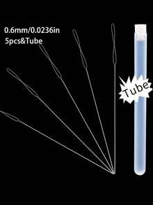 0.15-0.7mm 混合扭曲針附針管，超細珠串工具，鋼絲導線，手工 DIY 珠寶製作 - 7件套+管子 - 查看 10