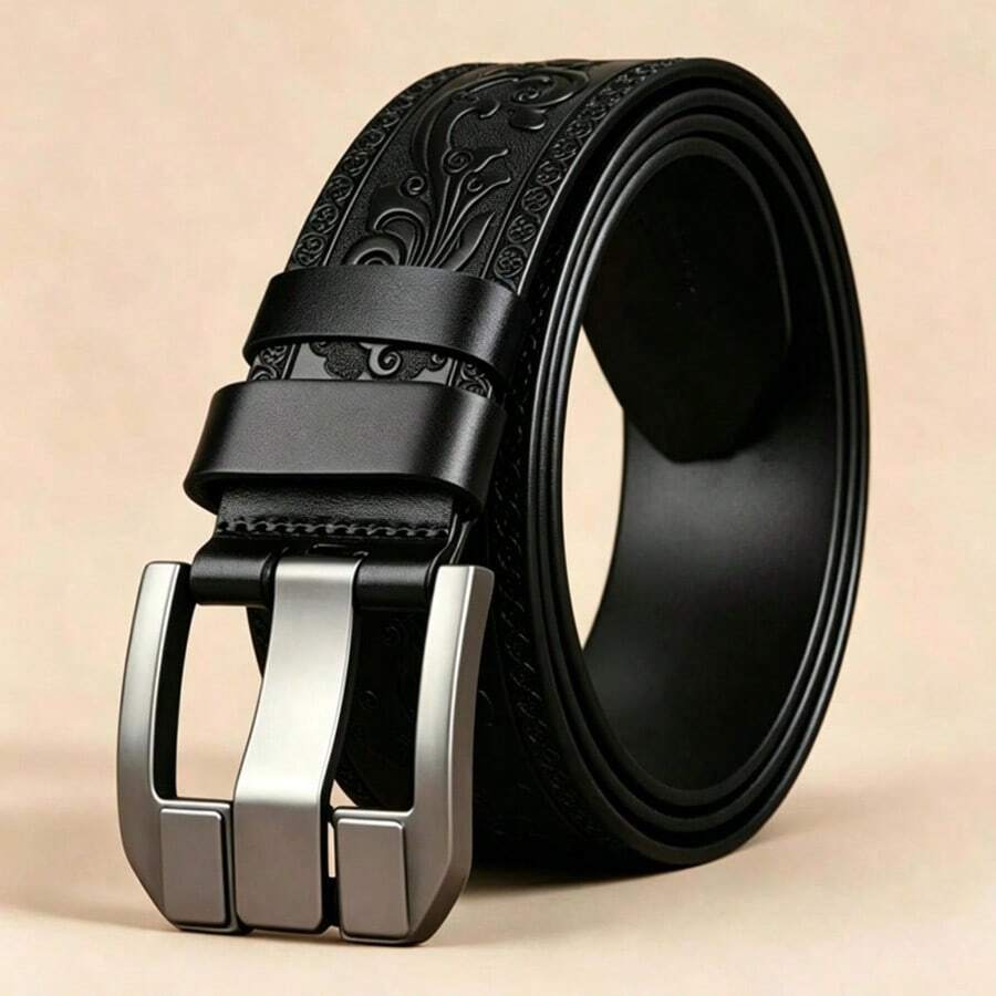 1pc Men's Casual Style Belt, Suitable For All Seasons, Daily And Work Use