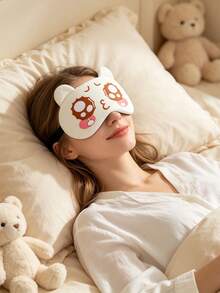 1PC Cute Bear Cartoon Sleep Mask With Big Eyes Design, Soft Comfortable Blindfold For Sleeping, Travel, Nap And Home Use - KB Style - View 2