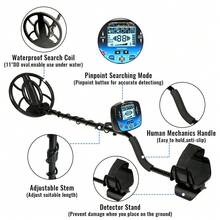 Outdoor Metal Detector, Suitable For Lawn, Garden, Yard, High Sensitivity Handheld Detector With 10-Inch Search Coil, LCD Display, Multiple Modes, Ideal For Finding Gold/Coins/, Can Detect Coins Up To 5 Feet Deep And Large Objects Up To 3 Feet Deep - Black - View 3