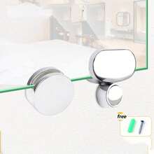 2-4PcsMirror Glass Clips Mirror Wall Holder Clips Mirror Glass Hanging Bracket Glass Mounting Round Clips In Bathroom Mirror Fix Kit Set - A - View 6