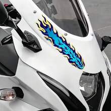 Flame Motorcycle Stickers, Waterproof Vinyl Decal Accessories For Bicycle, Car, Helmet, Fuel Tank - A-flame - View 4