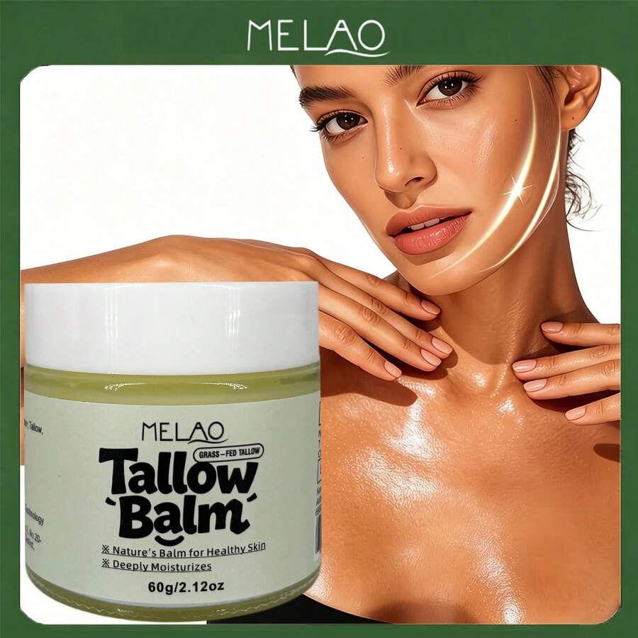 100% 天然草饲牛油润肤膏，MELAO 100% 纯牛油润肤膏，天然滋养，令肌肤健康，深层保湿，适合干性及敏感性肌肤，无香型护肤霜，60克/2.12盎司 - tallow - 查看 1