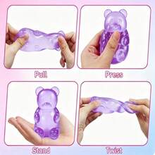 Tachimi 1pc Soft Gummy Bear Squeeze Ball, Maltose Filled Slow Rebound Stress Relief Toy, Adult Handheld Sensory Fidget Toy, Suitable For Daily Relaxation, Birthday Gift Option, Random Shipment - Multicolor - View 3