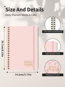 Trees 1pc Daily Planner Notebook – A5 Undated Daily Notebook Journal With To-Do List, Priorities & Notes For Work, School & Productivity, Office Supplies - Daily Notebook - View 5