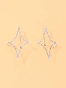 European And American New Style Four-Pointed Star Hanging Earrings, High-End Rhinestone Star Earrings Jewelry - Four-pointed Star - View 10