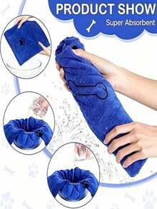 1pc Thickened Extra Large Microfiber Quick Dry Bath Towel, Soft Absorbent Bath Towel For Cats And Dogs - Multicolor - View 7