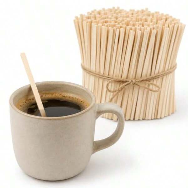 Perfect Stix Wooden Coffee Stirrers, 5.5 Inches, Square End, Smooth, Splinter-Free, For Bars And Drink Stations, 1000 Count Disposable