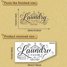 Fresh Line Letter Laundry Room Wall Sticker Clothing Hanger Theme Decorative Sticker Laundry Room Wall Atmosphere Accent Sticker - A - View 6