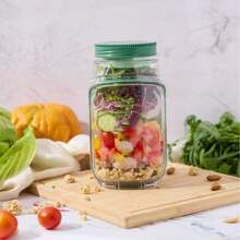 1 Side Opening Leak-Proof Lid Salad Jar - Microwave, Dishwasher & Freezer - Sealed Salad Container With Dressing Cup, Stackable Design For Meal Prep, Lunch, Dinner, Office & Travel - View 7