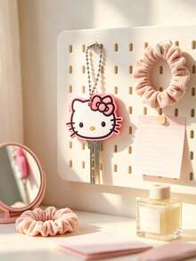 SANRIO 1pc Hello Kitty Keychain Key Cover With Pink Floral Pattern And Pearl Bracelet Strap, Small RFID Protective Card Holder, Cute Accessory Gift For Women's Backpack And Handbag Decoration - View 5
