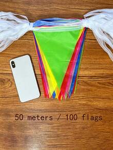 Bendera Segitiga Warna-warni - Cocok untuk Dekorasi Luar Ruangan, Upacara Wisuda, Oktoberfest, Dekorasi Pesta Kebun Musim Panas dan Natal - Model terbaru - View 8