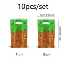 Minecraft أكياس ورقية من الكرافت لحفلة عيد ميلاد ماين كرافت، أكياس حلوى، أكياس هدايا، أكياس حمل - متعدد الألوان - مشاهدة 10