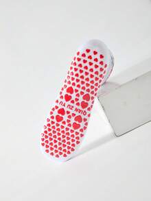 ZUJO 3 Pairs Women's Non-Slip Polka Dot Mid-Calf Socks, Heart & Cherry & Floral Yoga Socks, Pilates Fitness, All Season Wear, Warm Floor Socks, Random Color - Multicolor - View 5