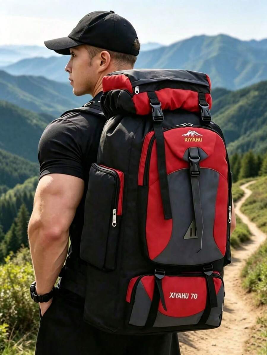 Men's Tactical Rucksack, Heavy Duty 100L Large Capacity Survival Bag, Nylon Multi-Functional Hiking Outdoor Climbing Travel Bag, Military Style
