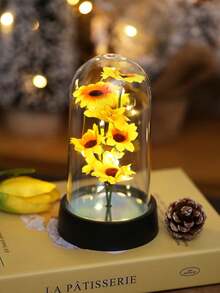 1pc Simulated Sunflower Decorative Light, Sunflower Shaped Night Light, Artificial Flower Desktop Bedside Decorative Light, Birthday, Holiday Gift - Sunflower - View 10