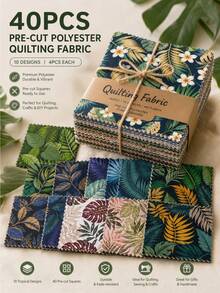 40 miếng vải in họa tiết hình vuông mép răng cưa, 5*5 inch, 100% polyester, vải may mùa hè nhẹ, phù hợp cho may thủ công, ghép vải, làm búp bê, túi xách và trang trí nhà cửa; chỉ giặt tay; lựa chọn lý tưởng cho các dự án may DIY - Nhiều màu (40 cái) - Xem 1