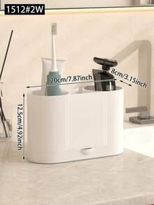 Toothbrush Holder, Suitable For Bathroom Vanity, Countertop Storage Rack, Wall-Mountable, Multi-Functional Storage, Can Hold Electric Toothbrush, Toothpaste And Razor, Bathroom Accessories - Multicolor - View 11
