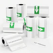 Mini 貼紙標籤印表機用熱感紙 5/10 捲 50x15mm，適用於 Miouca 熱感標籤印表機，白色黏性貼紙，居家辦公室學校收納整理用 - 查看 2