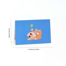 1pc Happy Birthday 3D Pop Up Greeting Card, Cute Cartoon Corgi Dog With Birthday Cake Foldable Paper Card, Lovely Surprise Gift For Kids And Dog Lovers, Blank Writeable Card, Birthday Party Table Decor, Celebration Congratulation Greeting Card - Dog's Birthday - View 5