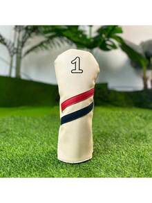 1 Buah Sarung Kepala Stik Golf Motif Garis Retro untuk Driver, Fairway, dan Hybrid, Set Pelindung Stik Golf dengan Bordir Nomor - MultiWarna - View 4