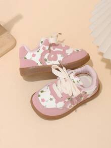 2026 Spring/Autumn New Girls' Sports Shoes, Sweet Floral Heart Hook And Loop Soft Sole Baby Shoes, Children's Training Shoes - Pink - View 6