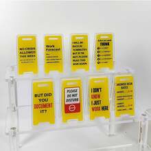 1pc Transparent Acrylic Desktop Tent Card Holder, Double-Sided Printed Q&A Table Sign, Fun Desk Sign Holder, Office Desktop Decor Colleague Gift - Multicolor - View 1