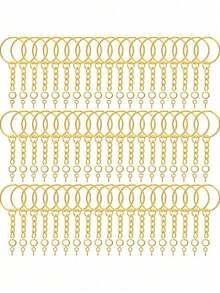 90pcs Keychain Accessories Kit, Suitable For DIY Resin Keychain Crafting, Including Keychain With Chain, Split Rings, Screw Eye Pins For Keychain DIY - 90Pcs/Set - View 12