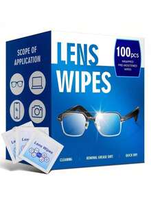 10/100/200pcs Individually Wrapped Lens Cleaning Wipes, Pre-Moistened Anti-Fog Wipes, Suitable For Glasses, Fashion Eyewear, Phones, Laptops And Cameras, Quick-Drying Streak-Free Multi-Surface Optical Cleaning Cloth - Multicolor - View 2