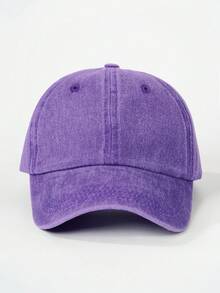 1pc Unisex Vintage Curved Brim Washed Baseball Cap, Solid Color Design, Simple Daily Versatile Item - Multicolor - View 20