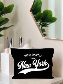 「New York」圖案帆布包套組，大容量黑白條紋沙灘托特包，可折疊帆布單肩包，防水防沙旅行包，適合夏季必需品，完美適用於沙灘旅行、游泳、購物和日常使用，女性、旅行者和沙灘愛好者的理想選擇，適合春假、復活節、度假和禮物，耐用編織材質，可用作沙灘包、購物袋和旅行伴侶，返校季適用 - 彩色 - 查看 15