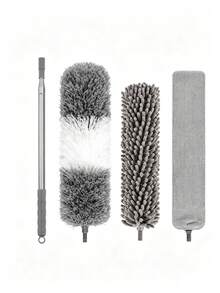 1pc Extendable & Detachable Ultra-Fine Fiber Ceiling And Fan Duster, Dust Brush, Home Ceiling Dust Cleaning Tool For Sweeping Walls, Ceilings, Kitchen, Living Room, Bedroom, Hallway - Gray - View 17