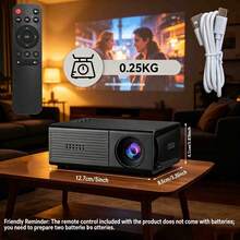 Portable Mini Projector, LCD Projector With Built-In Speaker And Remote Control, Compatible With IOS, Android, Windows And PS/4, Suitable For Movie Watching And Gaming USB Home Theater Projector - Black - View 3