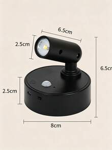 1pc Black & White Magnetic Rechargeable LED Spotlight, Motion Sensor Touch Dimming Wall Light, Type-C Charging, 3 Light Modes Stick-Free Night Light, Suitable For Bedroom, Living Room, Stairs, Wardrobe Indoor Decoration - Multicolor - View 9