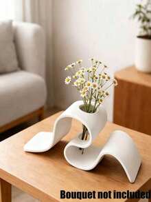 1pc Creative Ribbon Shaped Dried Flower Holder Curved Vase Decorative Ornament, Durable Plastic Material, Suitable For Home, Office And Living Room Decoration, Also Suitable For Wedding And Tabletop Decoration - Multicolor - View 11