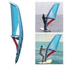 Blue Red Oxford PVC Inflatable Windsurf Sail 45.21sq.Ft 360° Rotatable Base Dual Air Bladder Wind Surfing Sail With Pump Backpack Foot Strap For Adult Water Sports - A - View 4