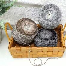 200g Galaxy Gradient Glitter Yarn, Handmade Crochet Material, Cotton Yarn, Gradient DIY Round Hollow Cotton Yarn For Bags - 1 Piece - View 3