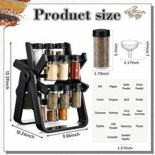Estante Giratorio para Especias Yungyan con 18 Frascos Vacíos, Juego de Recipientes para Especias con Etiquetas y Embudo, Estante Giratorio para Especias Negro, Accesorios para Encimera de Cocina y Armario - Negro - Ver 4