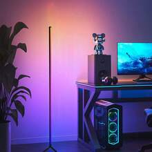 1pc Scandinavian Style RGB IC Corner Floor Lamp With Color-Changing LED, Smart App Control Music Sync, Timer, Infrared Remote, DIY Color And Dimmable Function, USB Powered, Suitable For Living Room, Bedroom, Game Room, Party - Multicolor - View 8