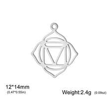 TEAMER 1pc/Pack Fashionable Stainless Steel Hollow Yoga Seven Chakras Pendant, Exquisite Geometric Design Handmade DIY Accessory For Necklace, Bracelet, Earrings, Keychain, Bag Charm - Fashion Series - View 13