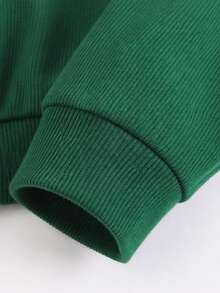 2pcs Tween Girls Sweater Set, Green 3D Floral Long Sleeve Sweater With Vintage Plaid Bow Pleated Skirt, Spring/Autumn Fashion Outfit - Green - View 5