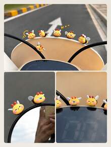 Cute Little Bee Car Dashboard Decoration (2pcs Or 4pcs Set) - Cartoon Motorcycle Style Decorative Accessories - A - View 7