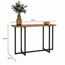 Aparador Buffet Industrial Classic MDF Pé Preto em Aço Mesa Lateral Sala De Estar e Cantinho do Café - Marrom - Visão 4