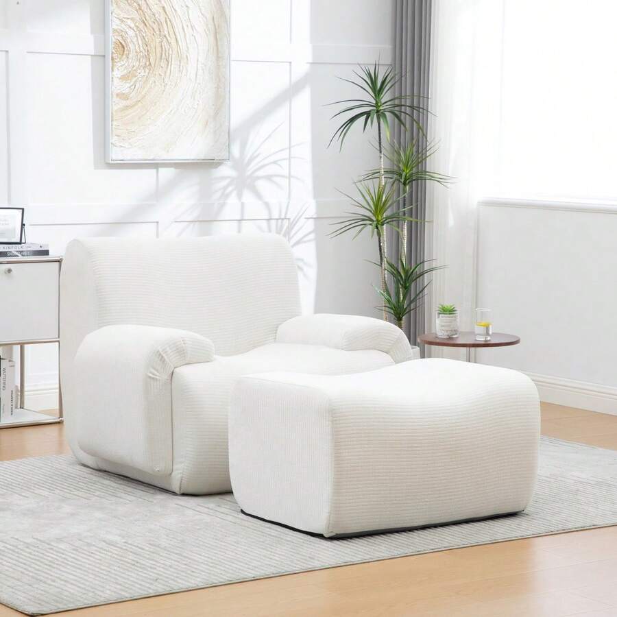 Chaise Lounges - 象牙色 + 雪尼爾 + 1 個座位 - 查看 1